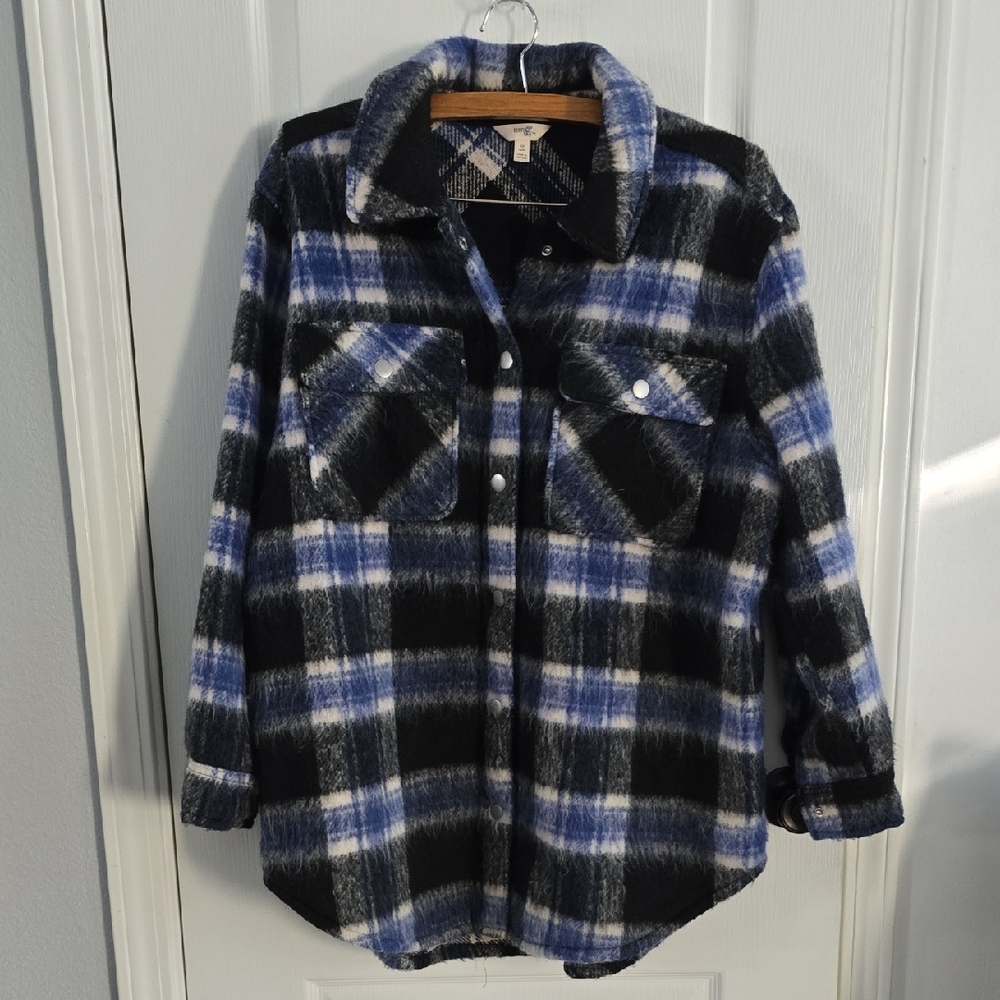 Terra & Sky Black and Blue Plaid Shirt